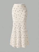 Women's Lace Polka Dot Bow Print Slim Fit Bodycon Skirt